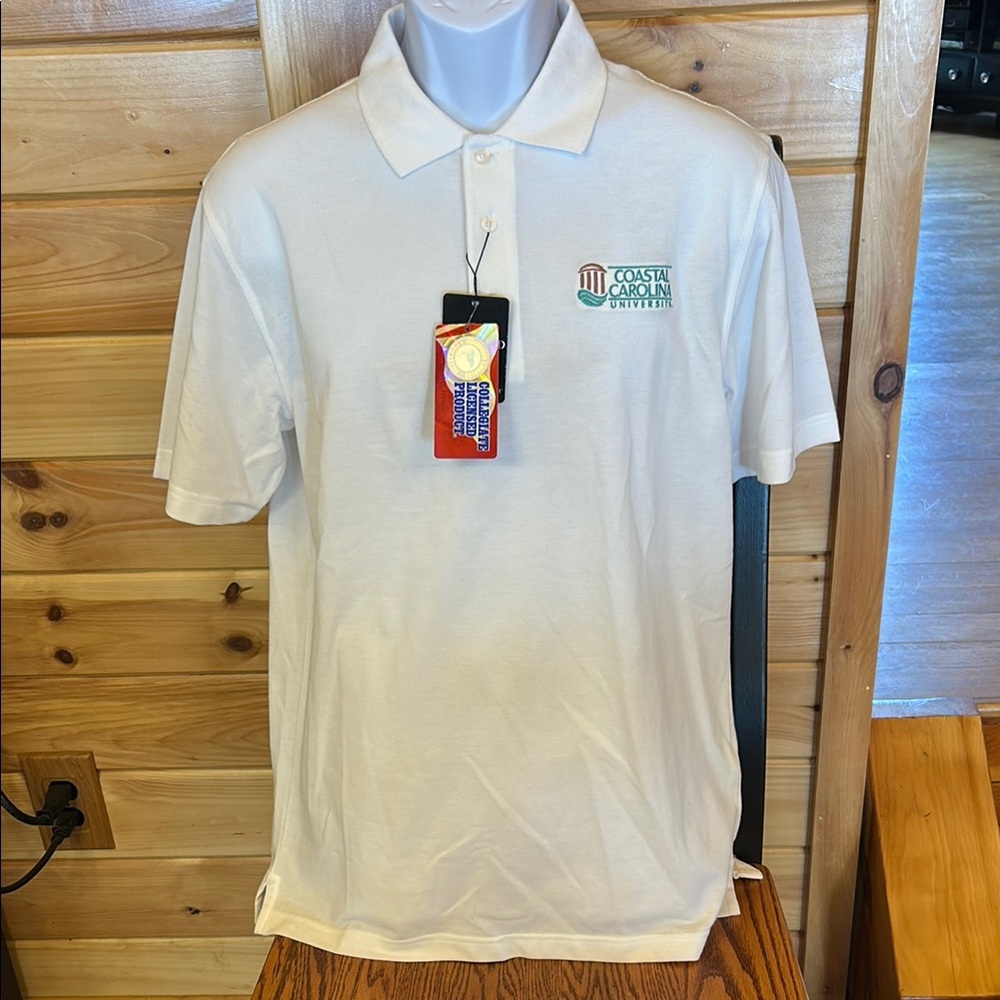 NWT Coastal Carolina White Polo Shirt Size Small
